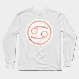 Rose Gold Marble Zodiac - Cancer Long Sleeve T-Shirt